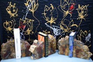 Держатель книг из Окаменелого дерева фото 4980